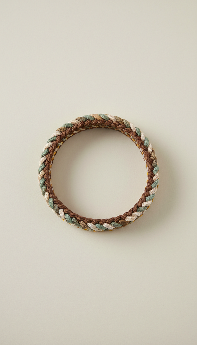 Designer Woven Dog Collar with Brass Buckle